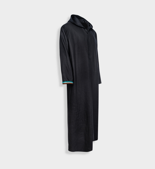 Black Linen Thobe Hoodie