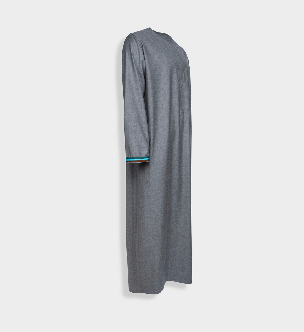 Grey Cashmere Kandura Thobe